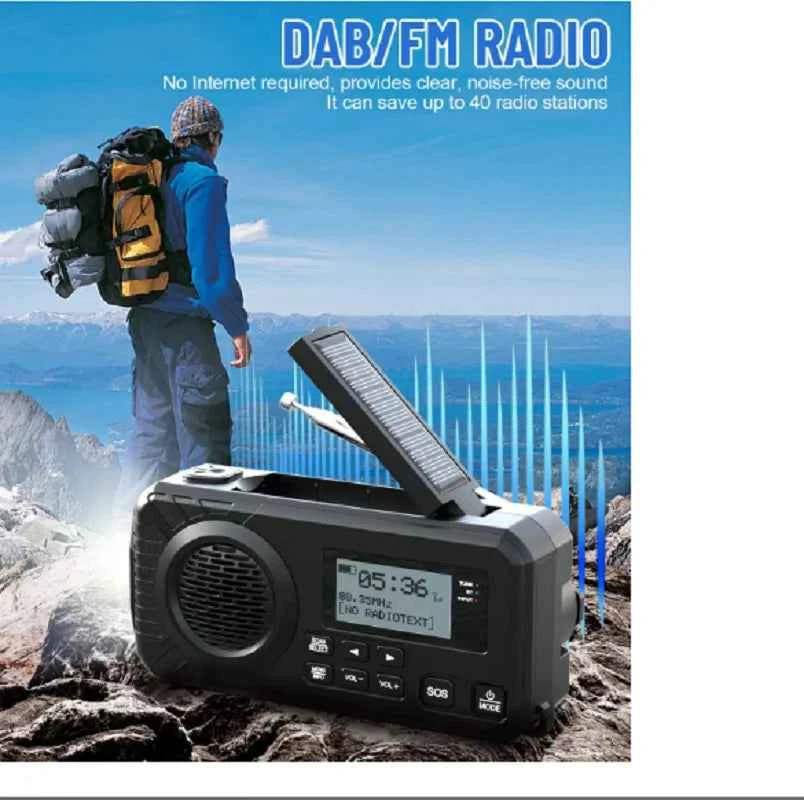 DAB+ Notfallradio mit Kurbel & Solar – 5000mAh Powerbank