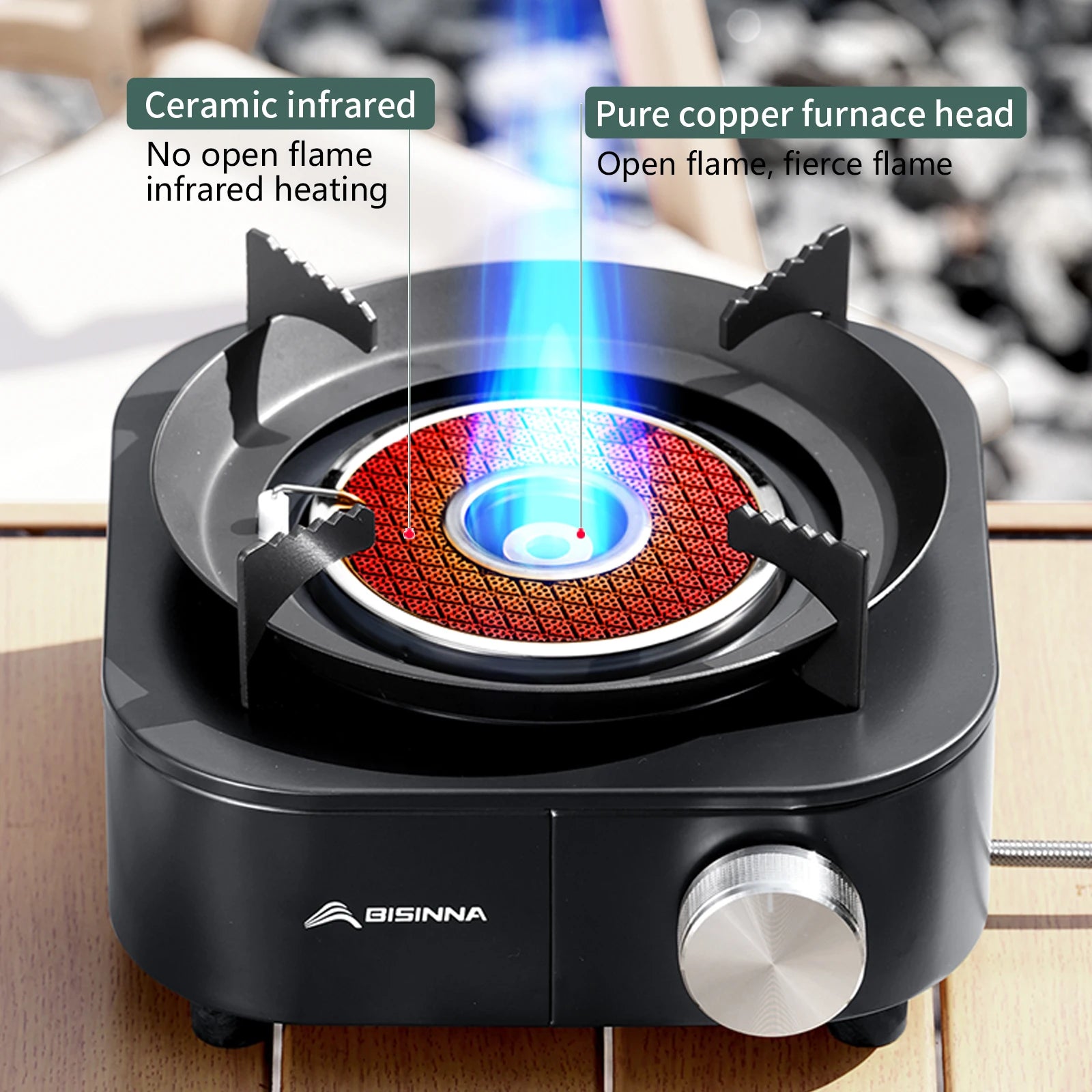 4000W Gas Campingkocher – Tragbarer Infrarotkocher für Outdoor